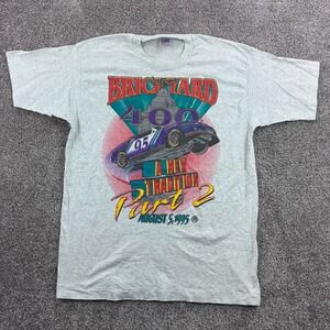 Vintage Brickyard 400 Racing Shirt Mens XL Gray Nascar Racing 1995 Cars Auto